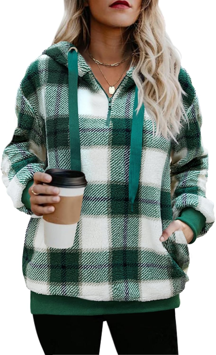 Nirovien Womens Sherpa Pullover Hoodie for Cozy Warmth
