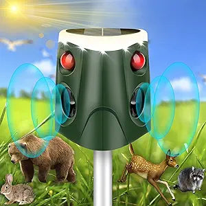 Solar Ultrasonic Animal Repeller for Effective Outdoor Deterrent