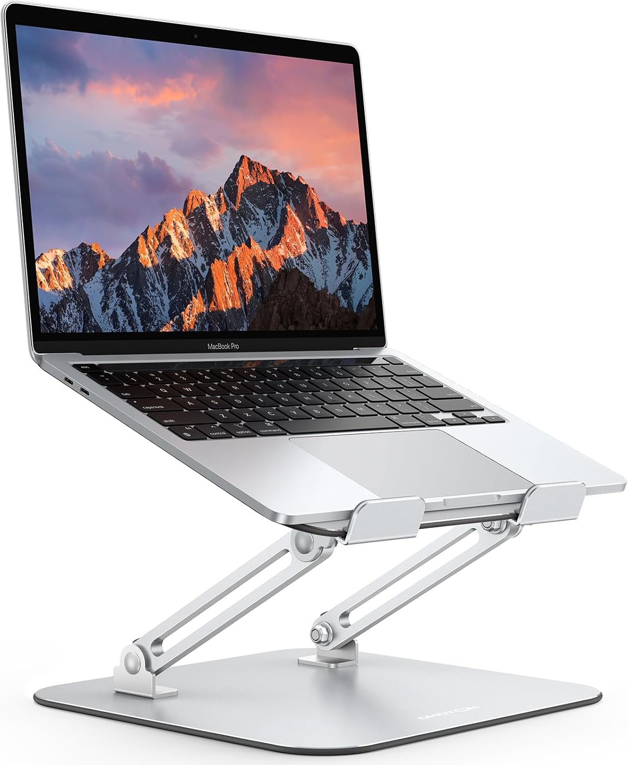 OMOTON Ergonomic Laptop Stand: Adjustable & Cooling, Silver