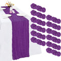 Purple Cheesecloth Table Runner 10ft 12 Pack - Rustic Boho Wedding