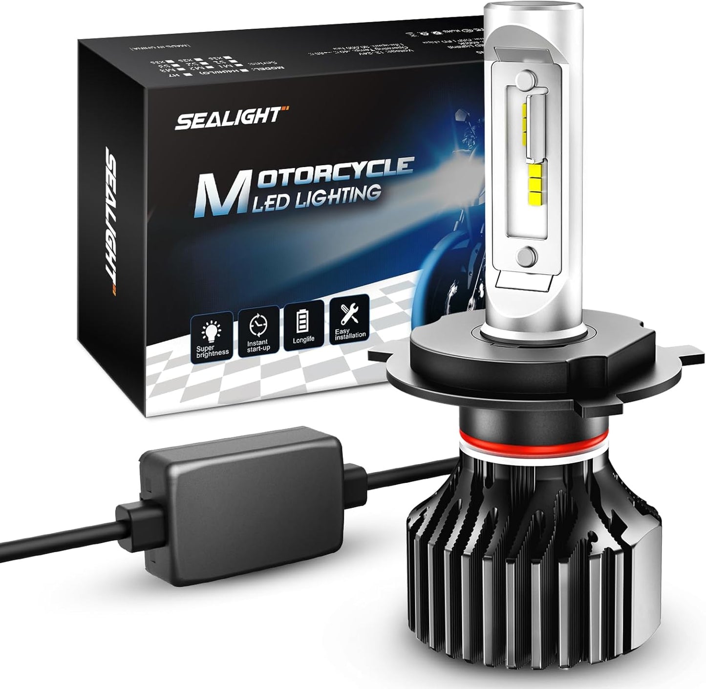 SEALIGHT M1H4/9003 Motorcycle Bulbs for Super Brighter Light