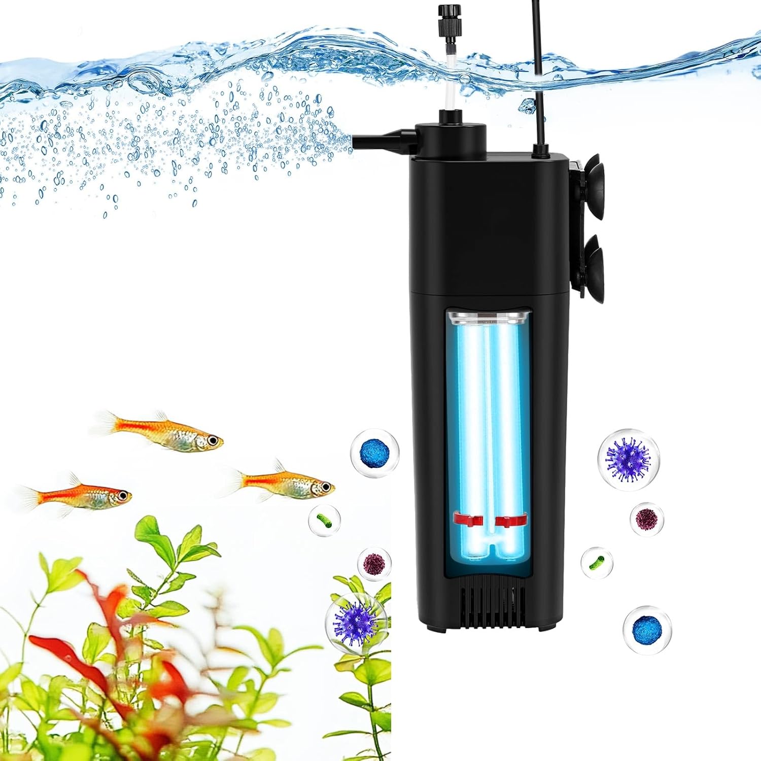 Fishkeeper Aquarium Filter U-V for 10-75 Gallon Tanks