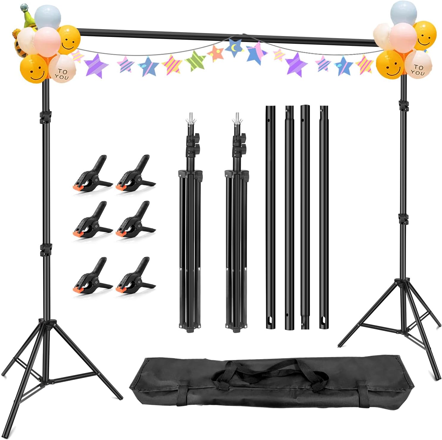 10x6.5ft Hemmotop Backdrop Stand - Versatile for Photoshoots to Streaming