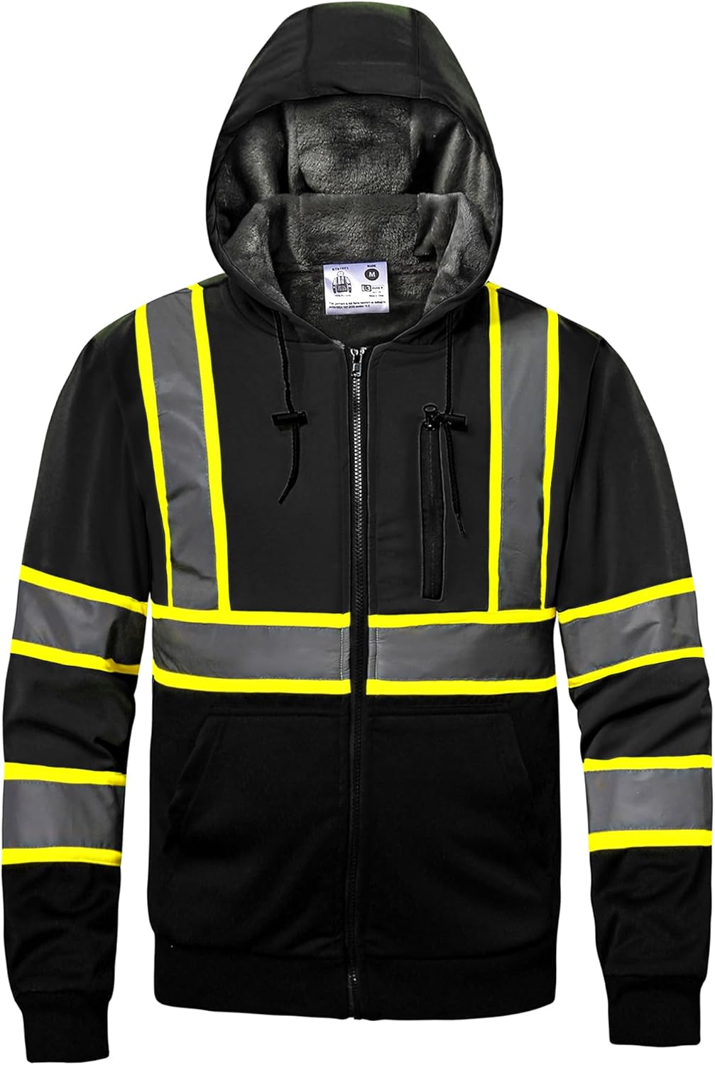 High Visibility Hoodie for Men - Fleece Lined Safety Sweatshirt