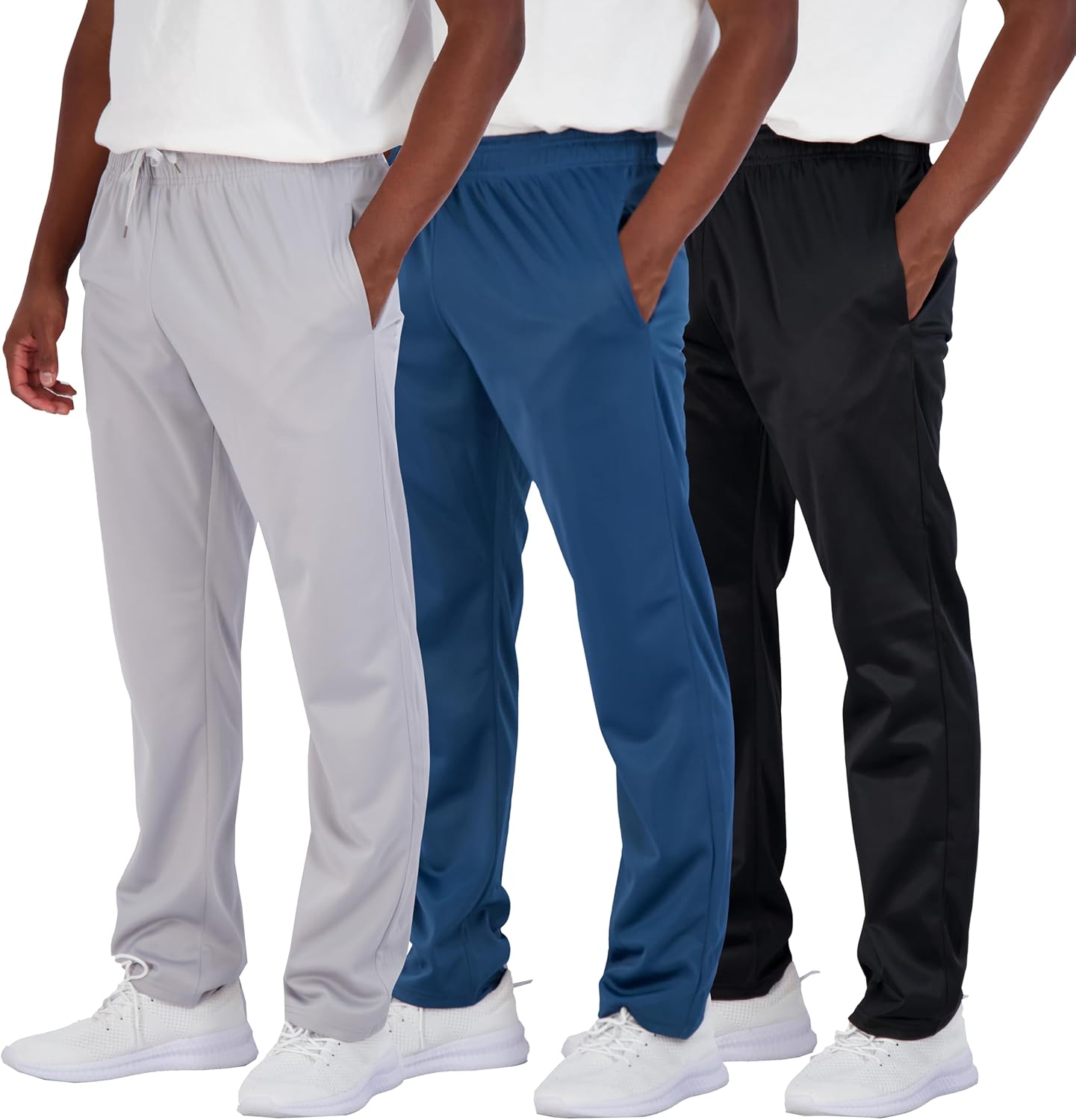Men's Active Athletic Casual Tricot Open Bottom Sweatpants