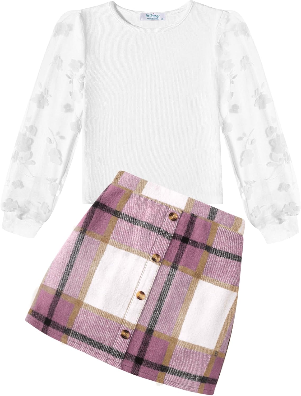 Arshiner Girl's Skirt Sets Trendy 2 Piece Clothes for Fall