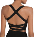 Strappy Yoga Sports Bras for Women Padded Criss-Cross Back Tank Tops