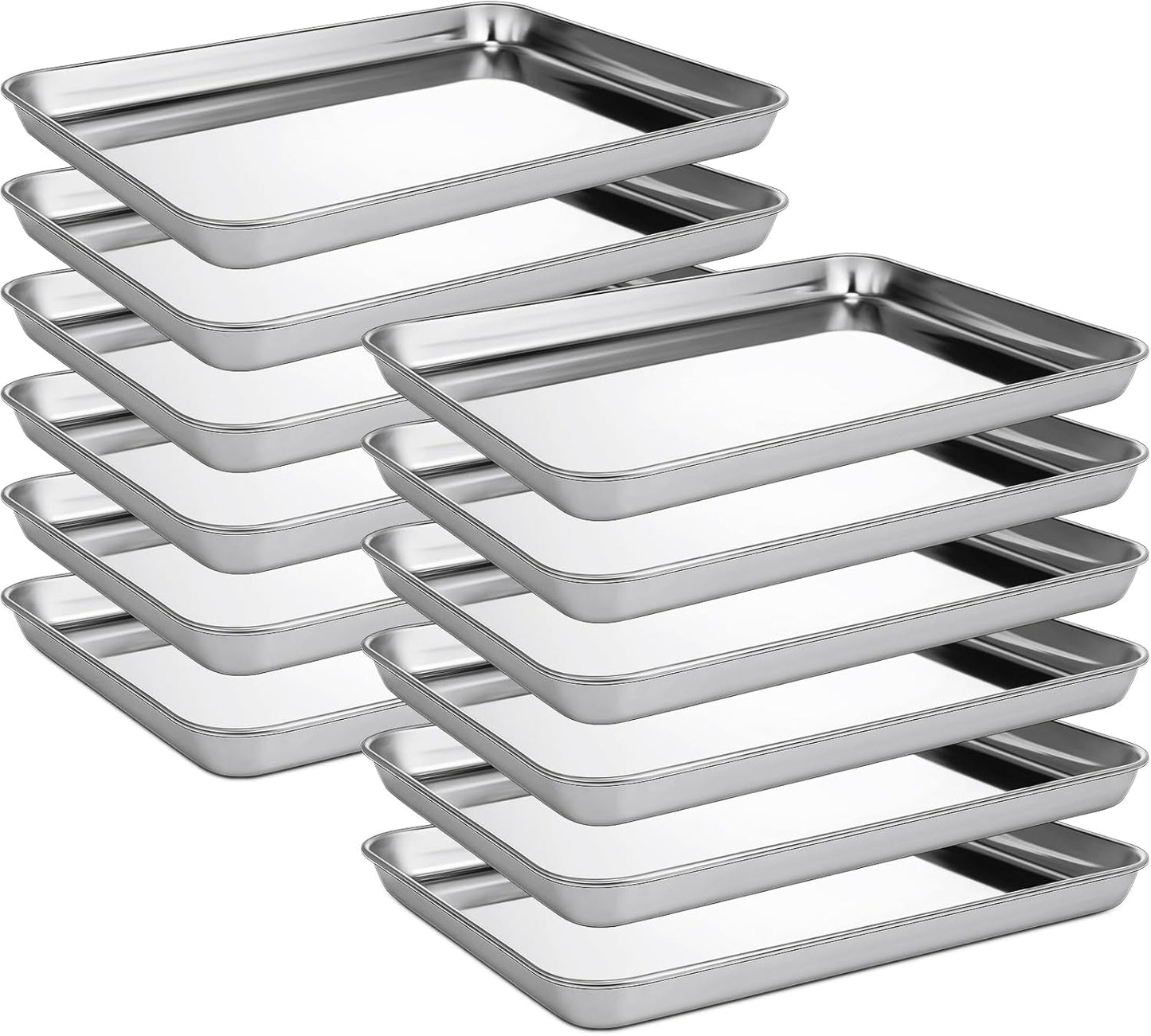 Stainless Steel Baking Sheet Pan Set for Oven and Dishwasher Use