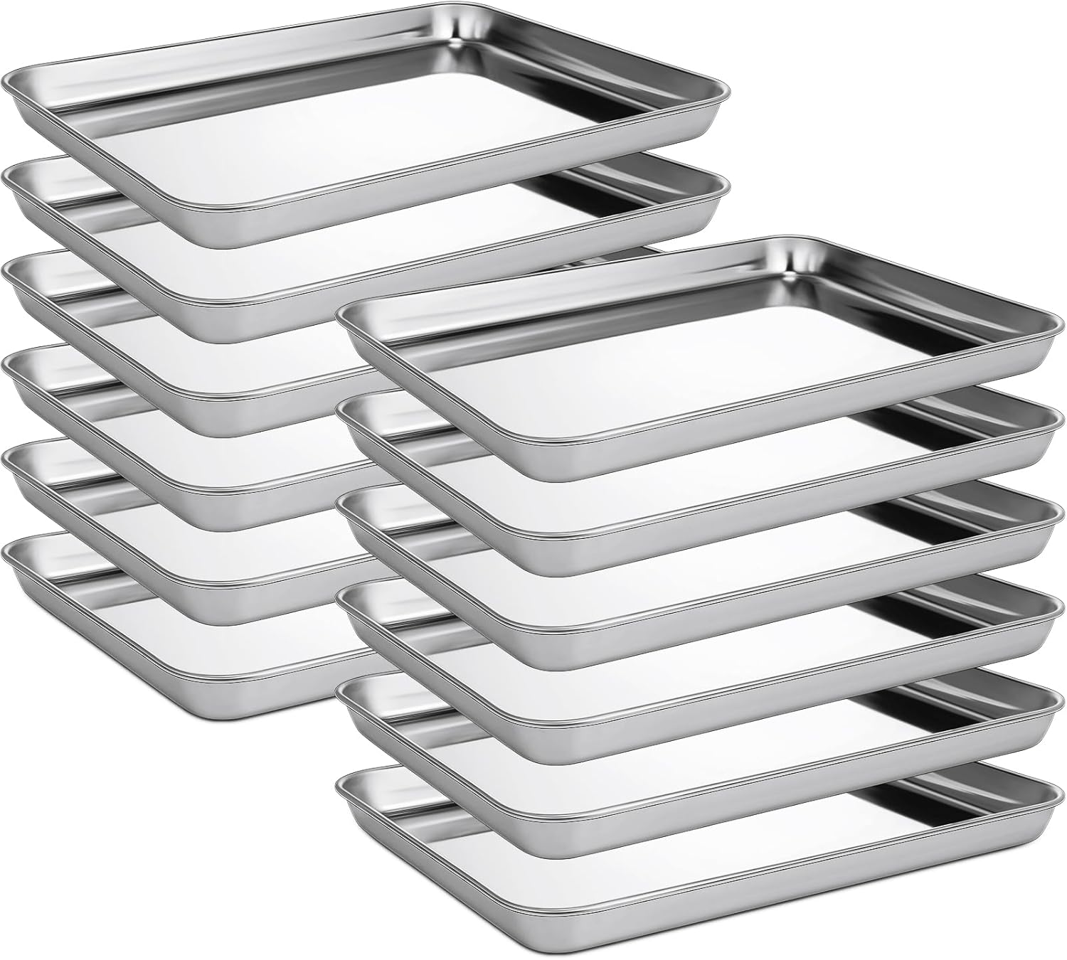 Stainless Steel Baking Sheet Pan Set for Oven and Dishwasher Use