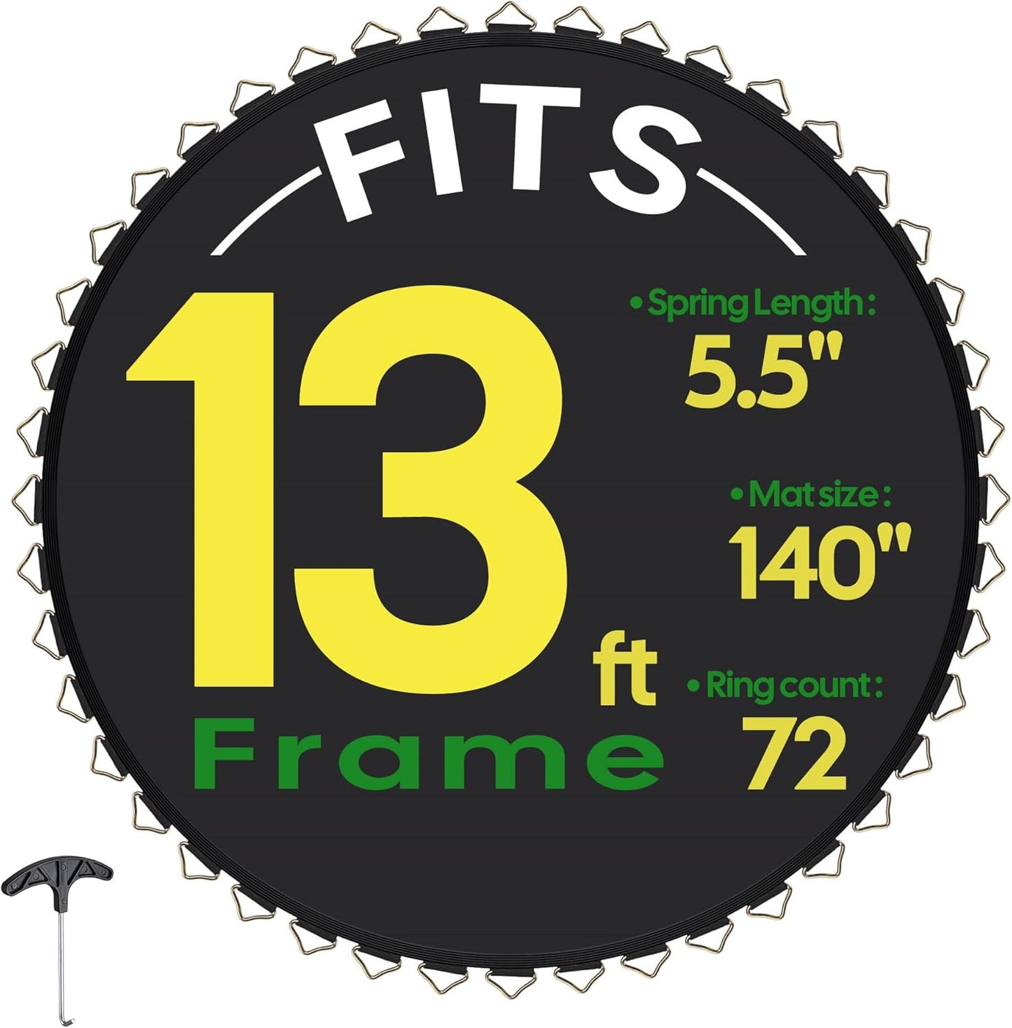 AW Replacement Trampoline Mat for 12-15FT Frames with V-Rings