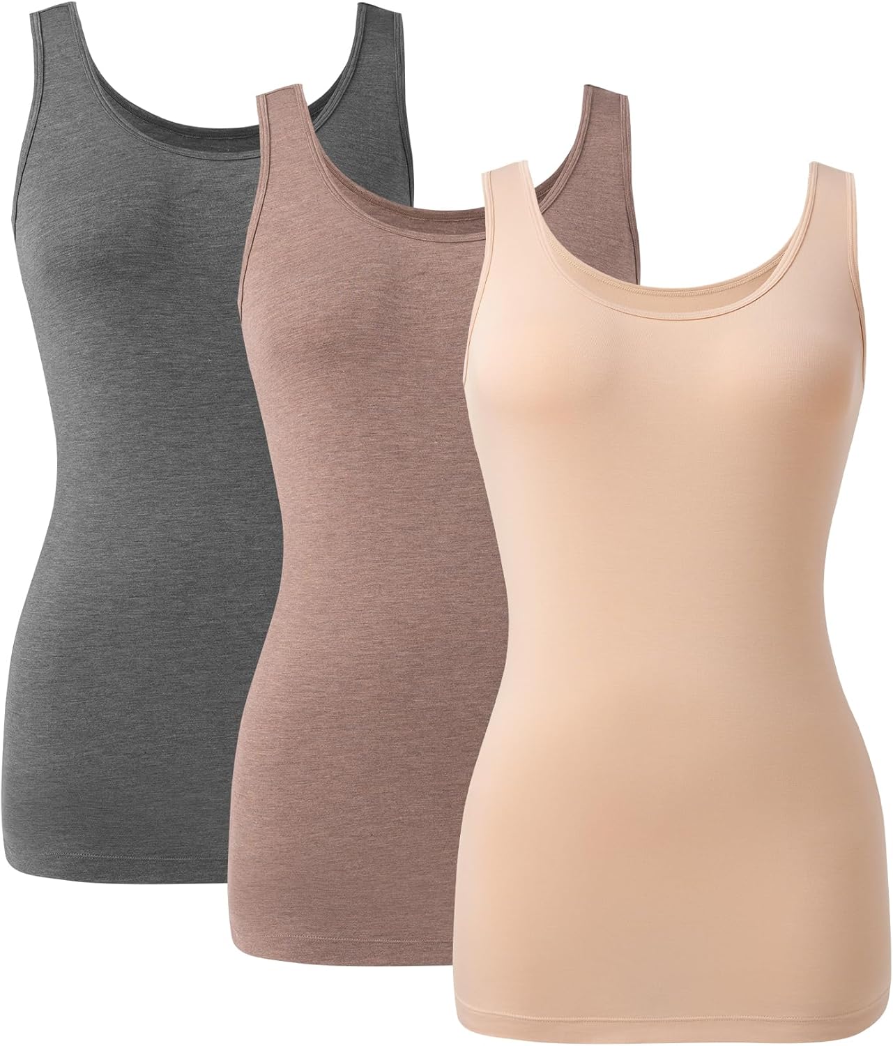 Bamboo Rayon Camisole Tops for Women by DAVID ARCHY - 3 Pack