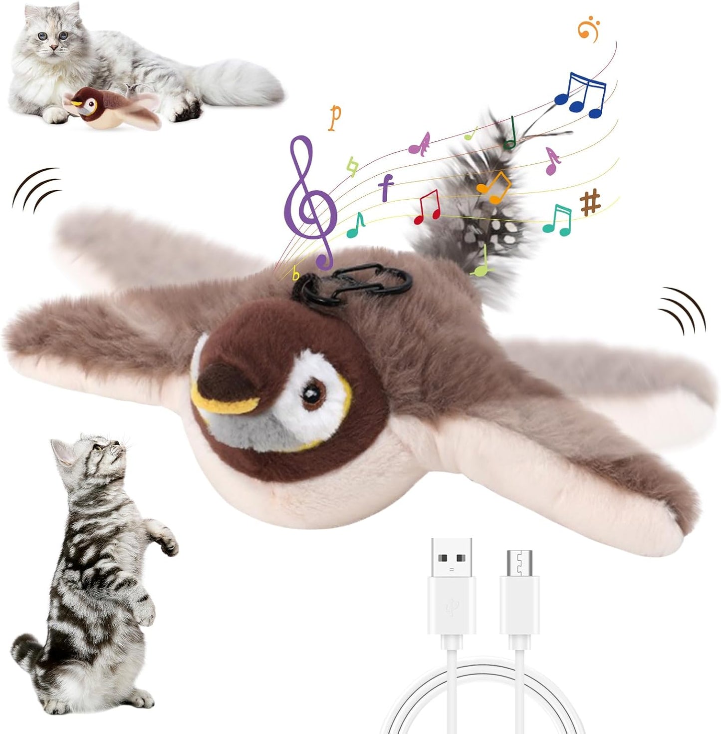 Interactive Flying Bird Cat Toy for Indoor Fun