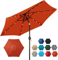 Blissun 7.5 ft Solar Umbrella, 18 LED Lighted Patio Umbrella - Night