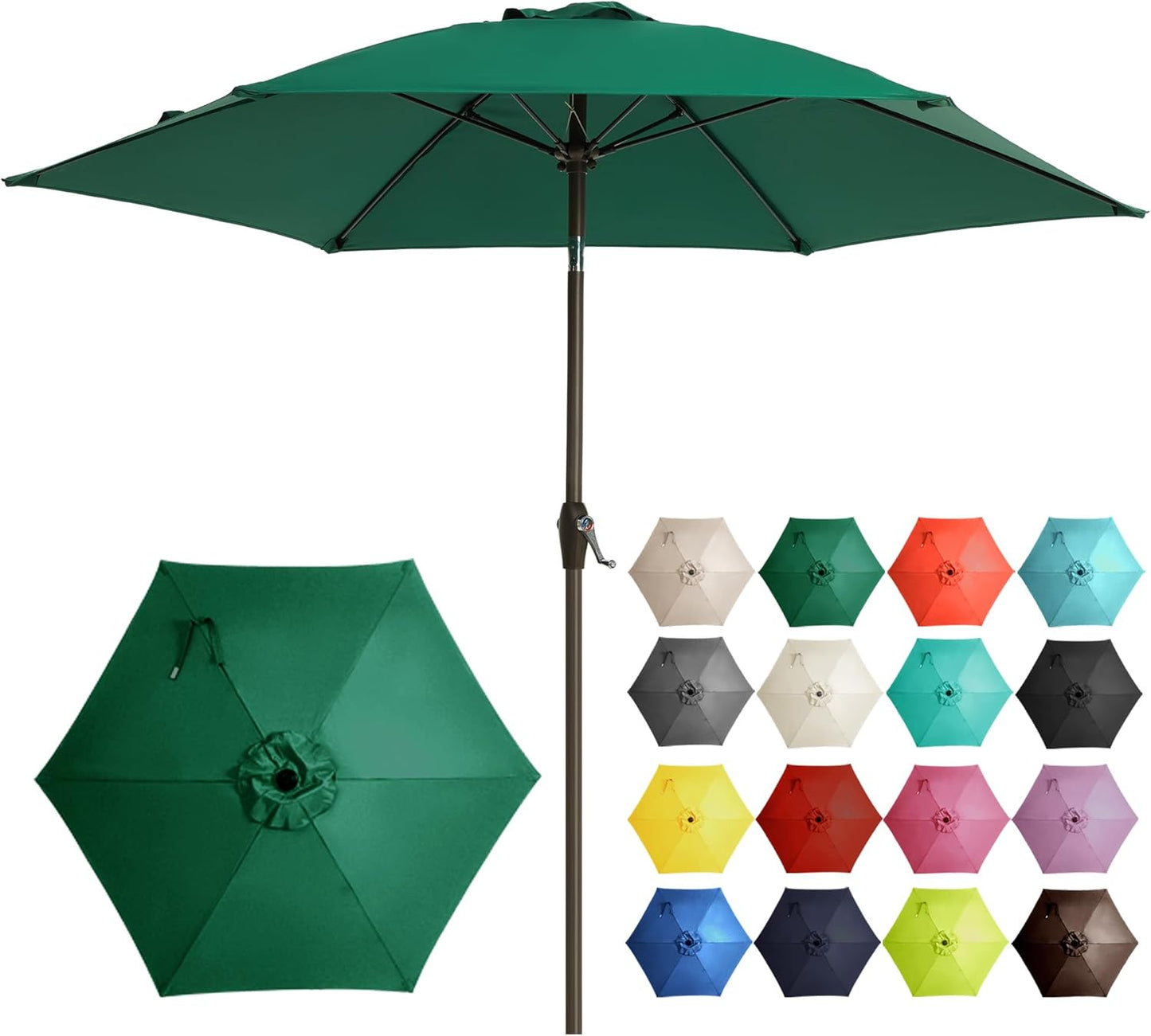 7.5FT Large Outdoor Patio Umbrella - UV Resistant & Durable