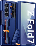 Vizvera Blue Wallet Case for Samsung Galaxy Z Fold 7 - RFID Card