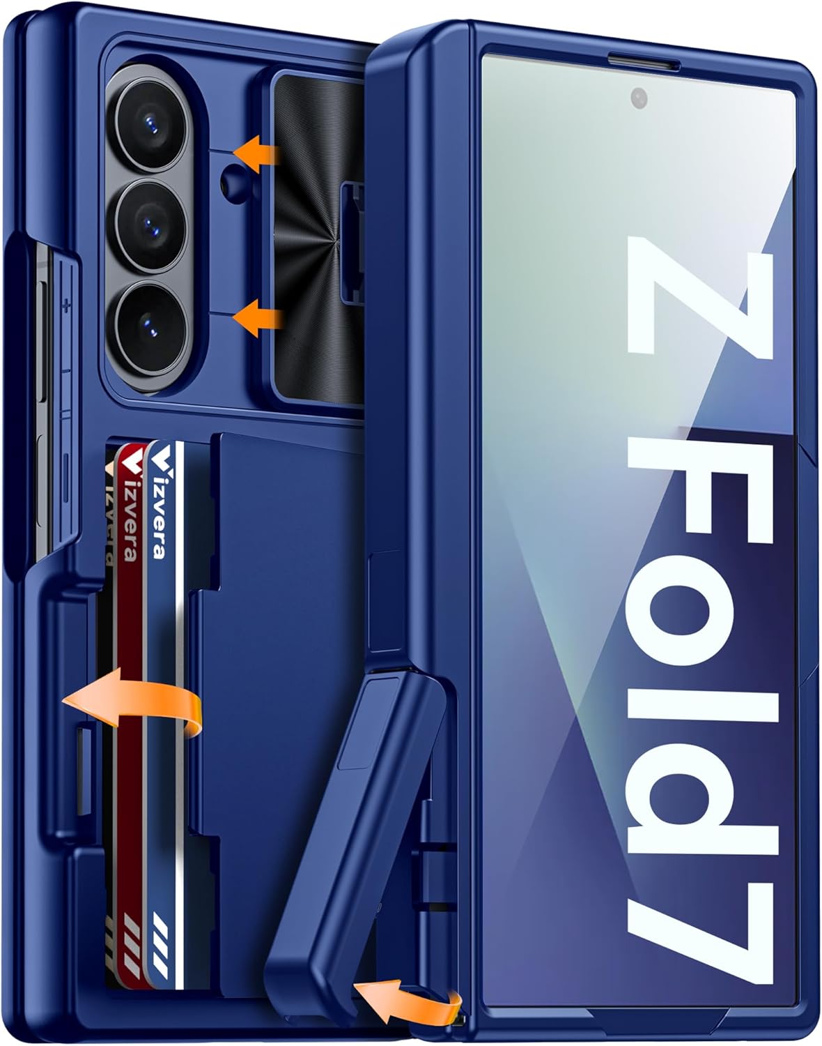 Samsung Galaxy Z Fold 7 Case with RFID Wallet and Kickstand