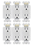 GFCI Outlet 15 Amp Self-Test Weather & Tamper Resistant - 6 Pack