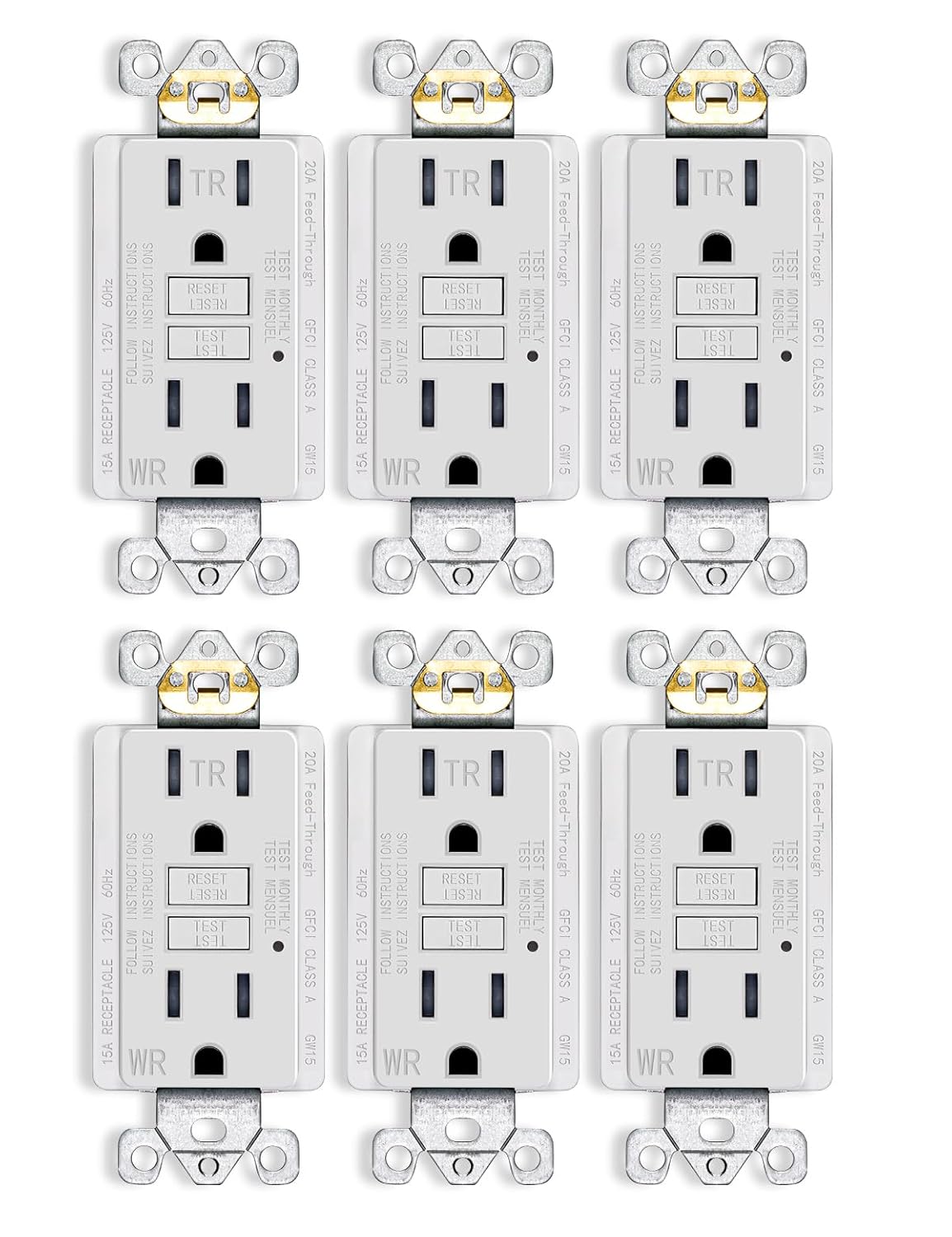 MOES GFCI Outlet 15 Amp with Self-Test and Weather Resistance