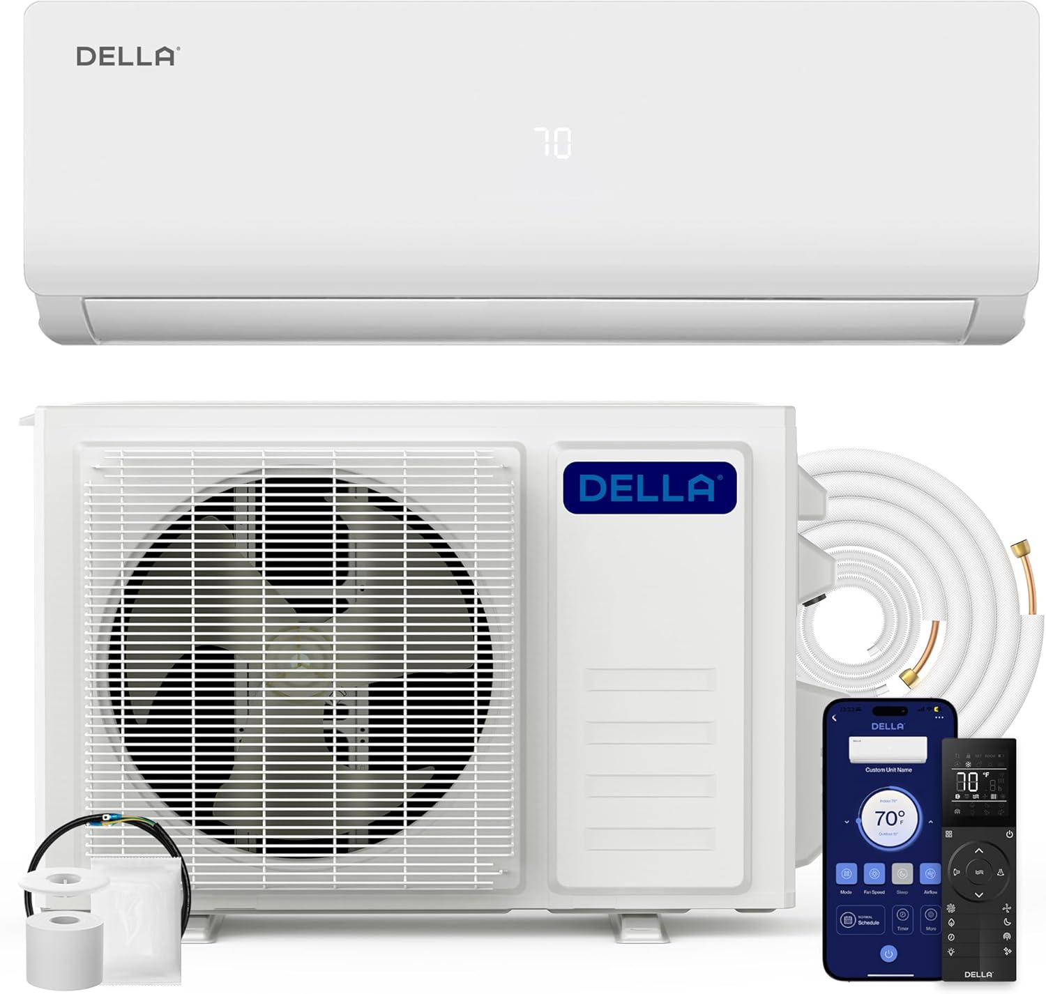 DELLA Vario Series 18000 BTU Mini Split AC with Wifi Control