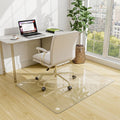Tempered Glass Chair Mat - Protects Carpet - Anti-Slip Pads - 46x55