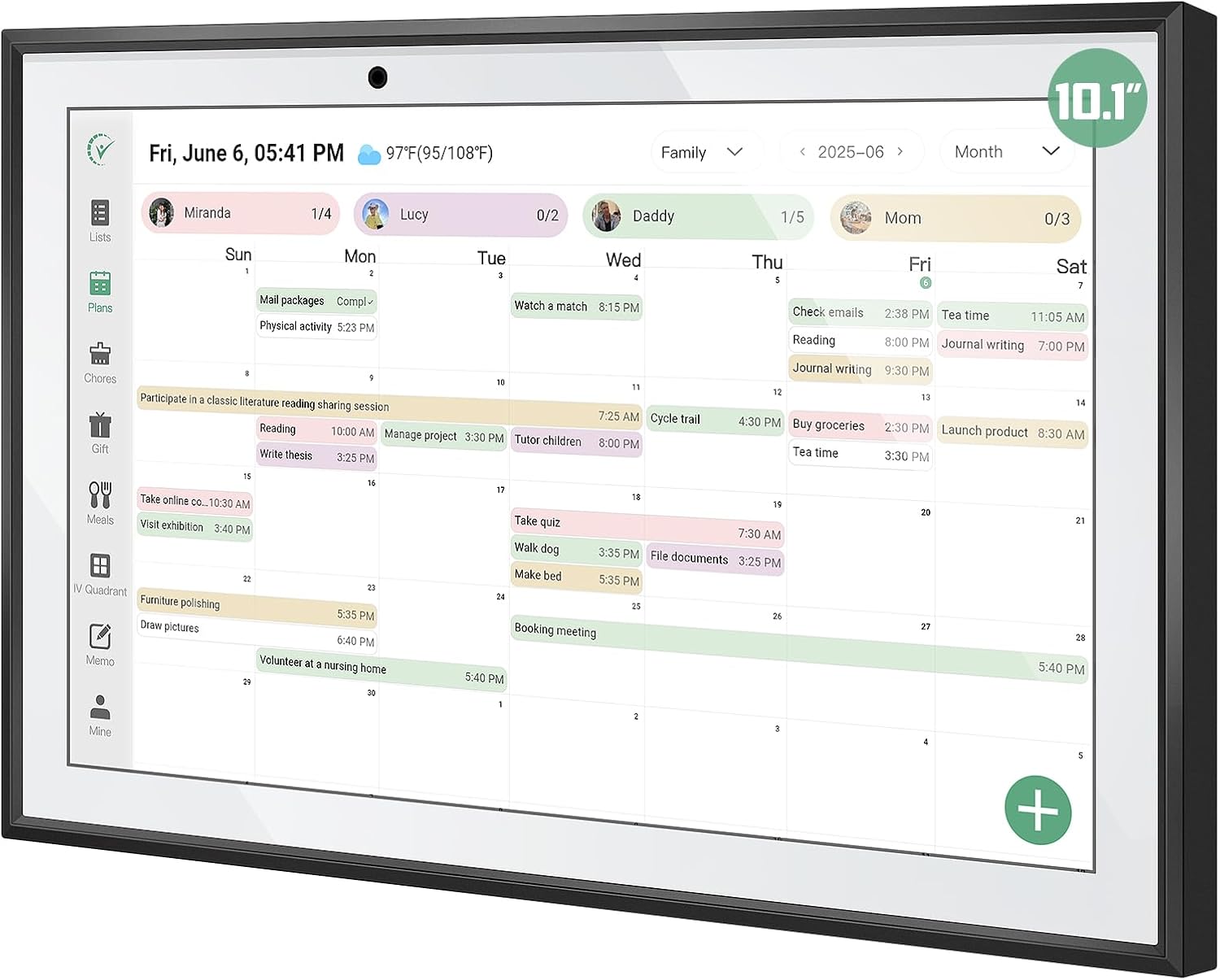 10.1 in WiFi Planner Smart Digital Calendar for Family Schedules