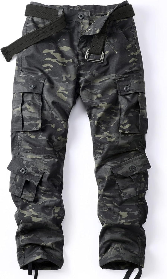 Men's Camo Cargo Tactical Pants for Outdoor Activities and Comfort