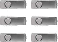 6 Swivel USB Flash Drives Pack 8GB - Pocket Size, Long Data Retention