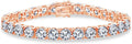 Sterling Silver Rose Gold Tennis Bracelet 7.25 in - Sparkling CZ