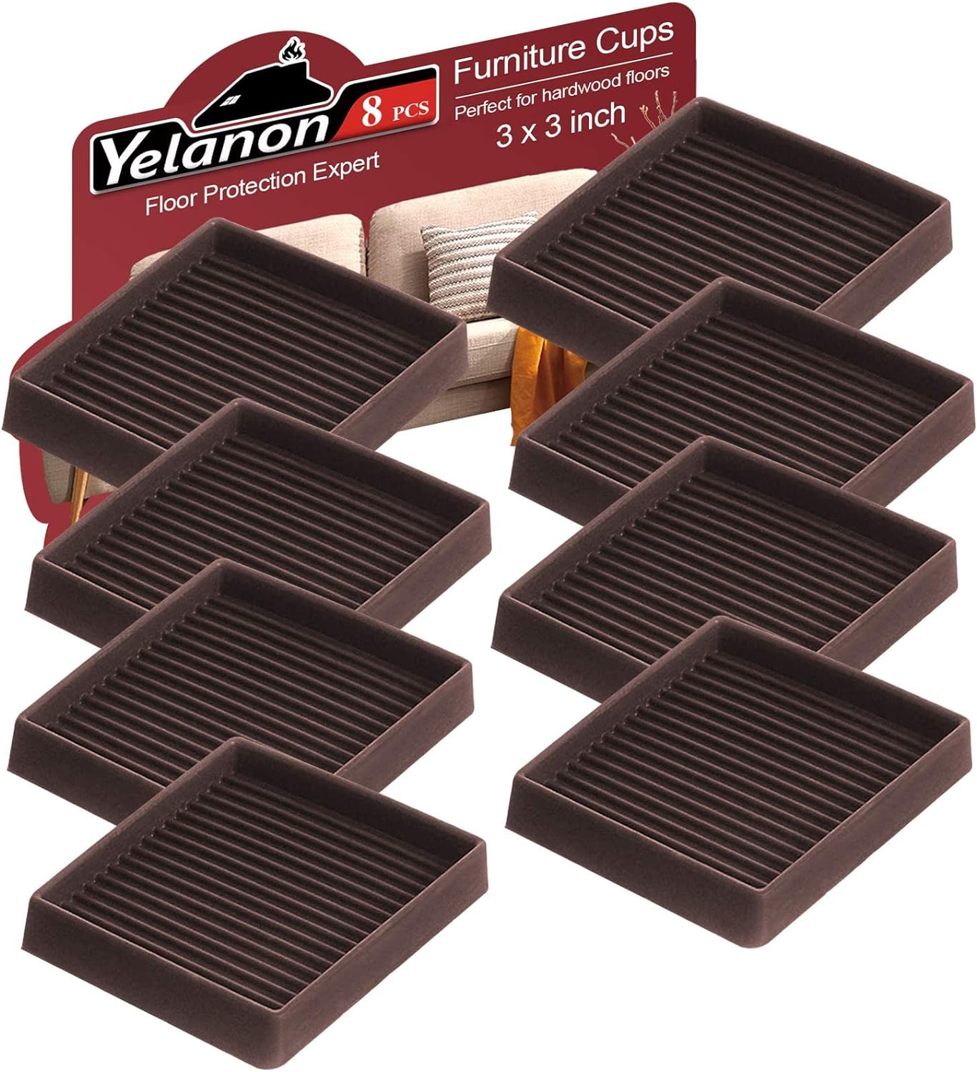 Yelanon Non Slip Furniture Coasters - Protect Your Floors!