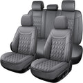 Car Seat Covers Full Set Gray Leather Look - 5-Seater