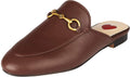 Arqa Mules for Women: Stylish Almond Toe Leather Slip-ons
