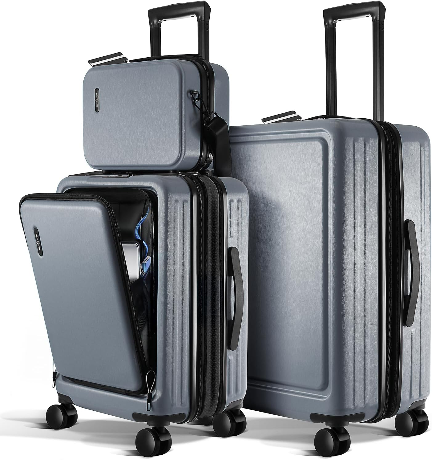 Durable 3 Piece Luggage Set with Spinner Wheels for Travel