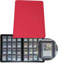 16-Pocket Toploader Binder Holds 512 Toploaders - Red