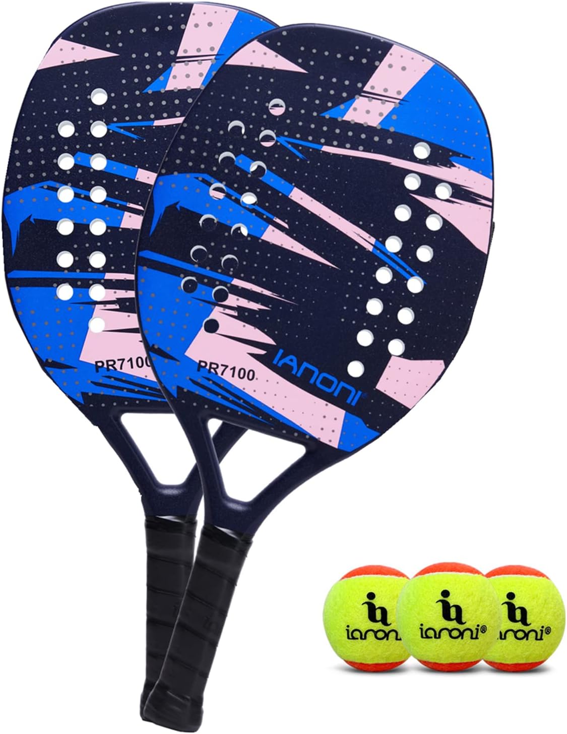 Beach Tennis Paddle Racket Carbon Fiber EVA Memory Foam Core