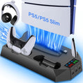 PS5 Slim Stand and Cooling Station with Controller Charger - Compact