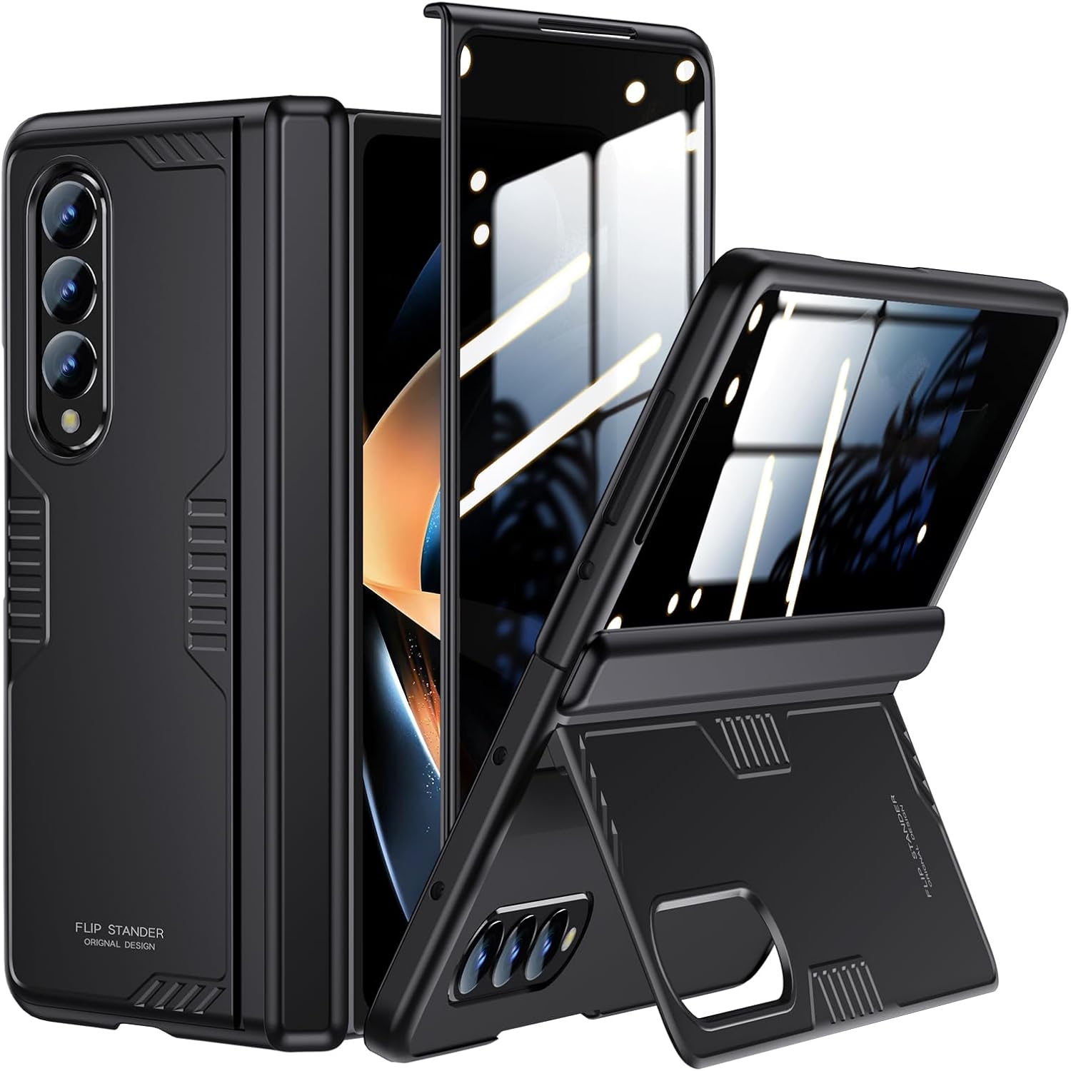 Galaxy Z Fold 4 Slim Case with Privacy Screen and Kickstand