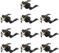 Gobrico Matte Black Privacy Door Levers 10 Pack - Durable Wave Style