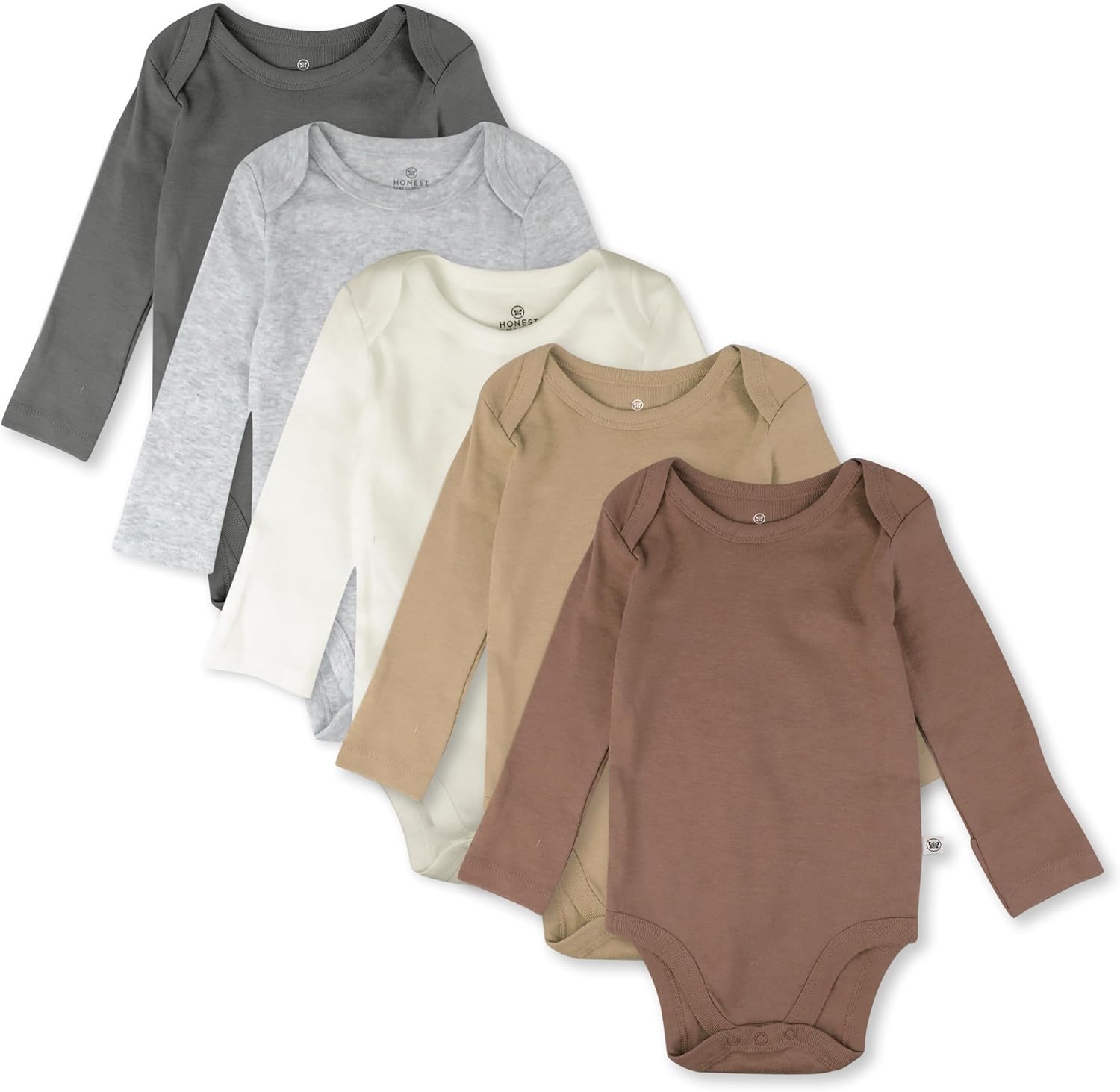 HonestBaby 5-Pack Long Sleeve Bodysuits for Infant Boys