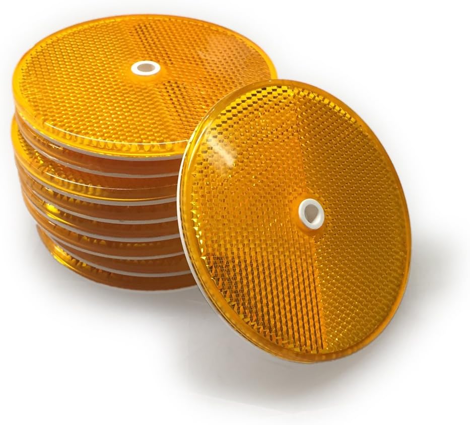 25 Pack of High Intensity Amber Reflector Buttons for Safety