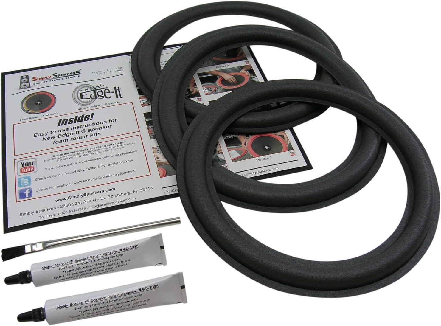 JL Audio 10 Inch Triple Foam Speaker Repair Kit for Quality Sound