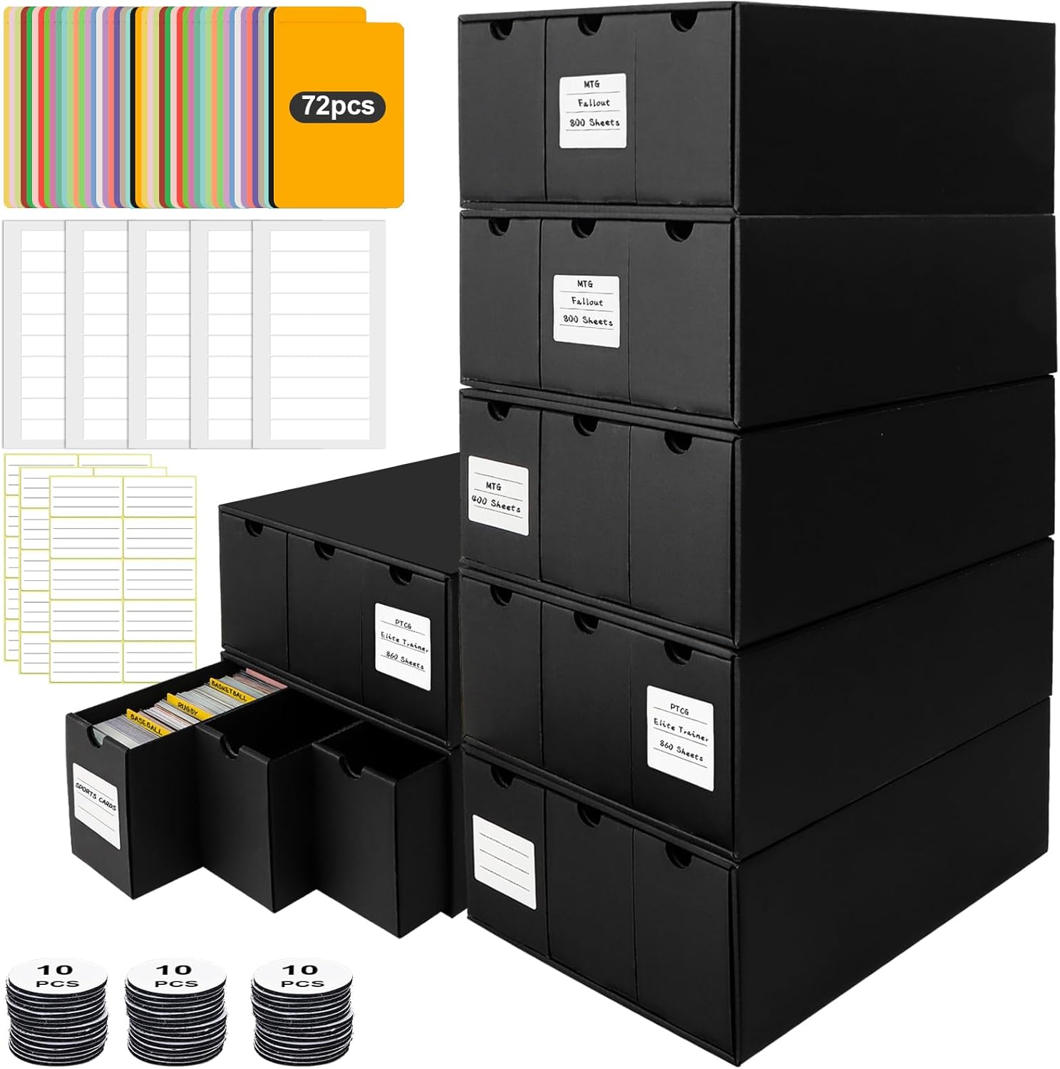 Trading Card Organizer Box with 21000+ Cards Capacity