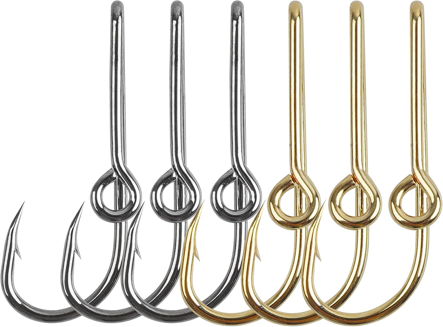 AGOOL 12PCS Gold/Black Fishing Hook Hat Pins & Clips Set