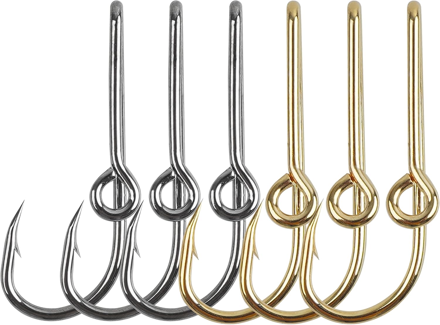 AGOOL 12PCS Gold/Black Fishing Hook Hat Pins & Clips Set