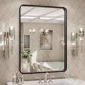 24x32 in Black Metal Framed Bathroom Mirror - Clear HD Reflection
