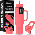 Coldest Tumbler with Handle and Straw - 46 oz Leak Proof Insulated No
