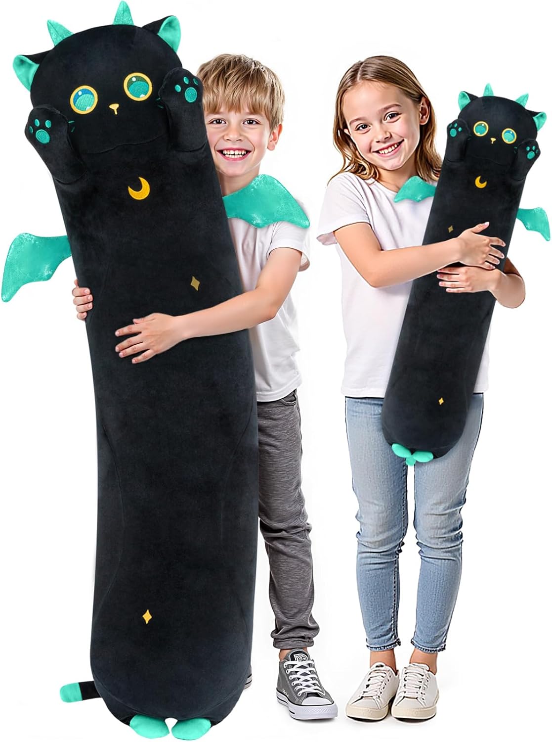 Long Cat Plush Body Pillow - Kawaii Cute Big Eyes Cat Plushies