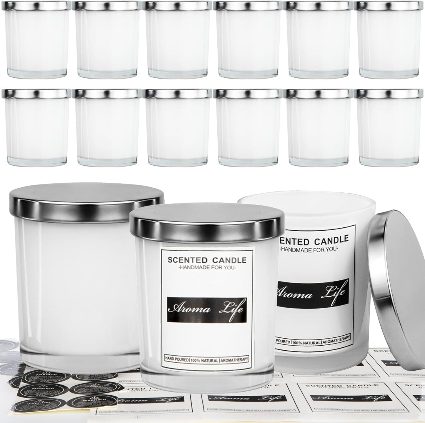 10oz Candle Jars with Metal Lids for DIY Candle Making Kits