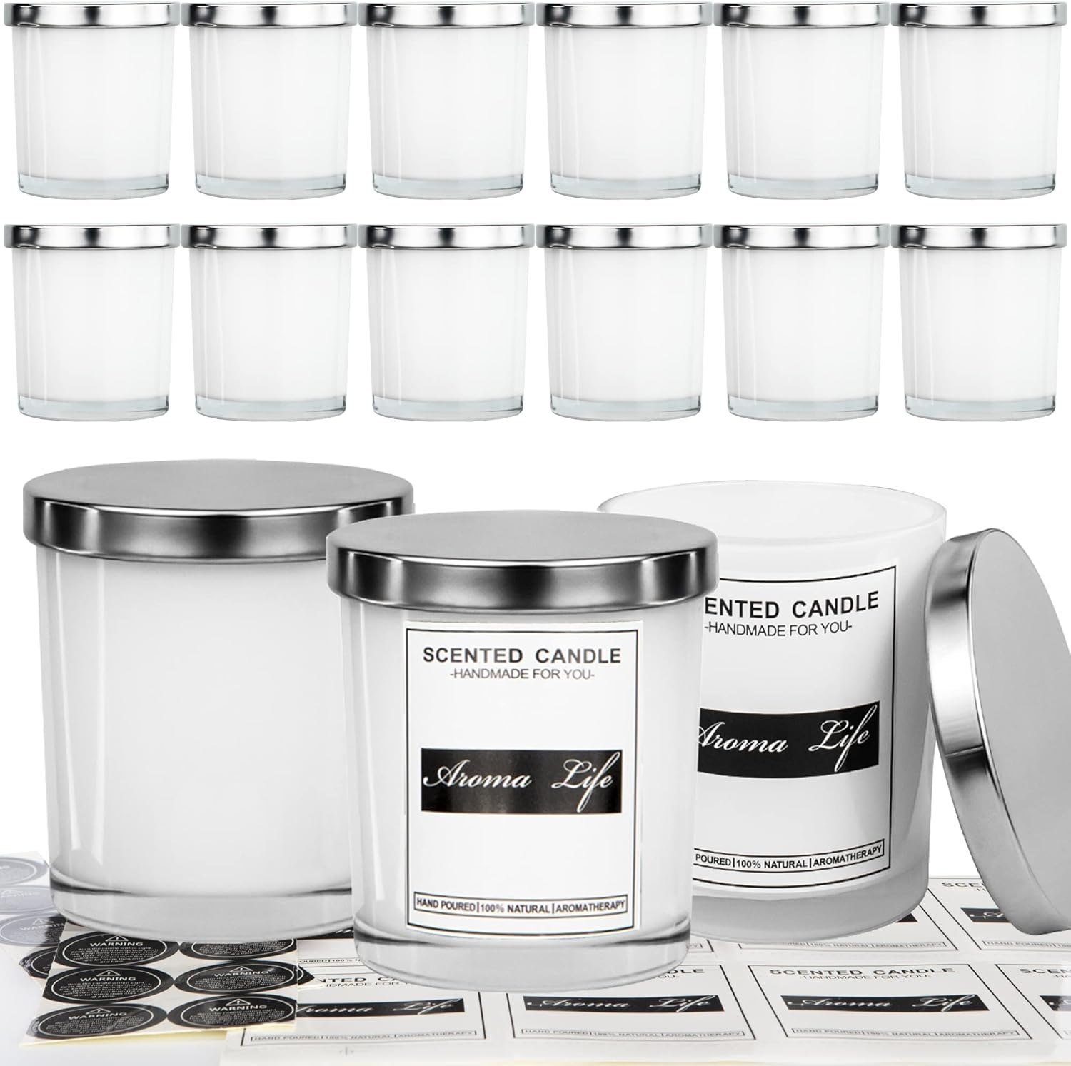 10oz Candle Jars with Metal Lids for DIY Candle Making Kits