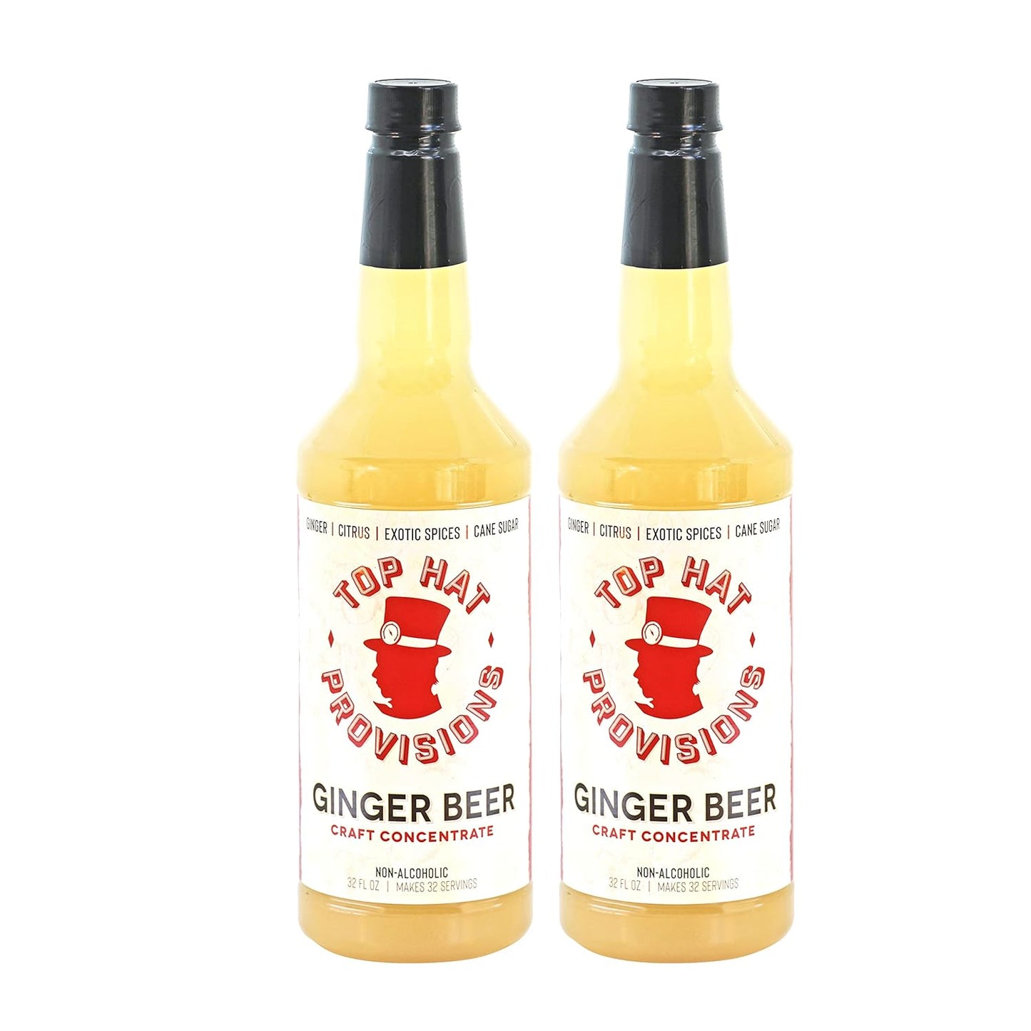 Top Hat Spicy Ginger Beer Syrup for Craft Soda and Cocktails