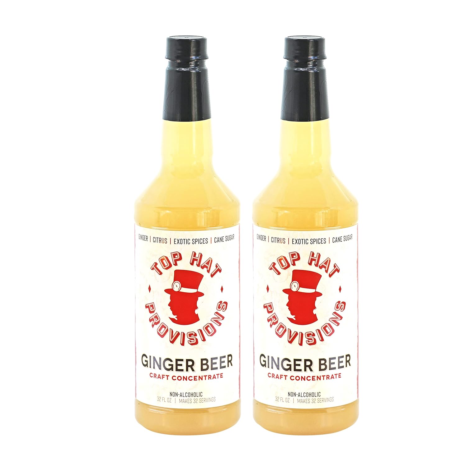 Top Hat Spicy Ginger Beer Syrup for Craft Soda and Cocktails